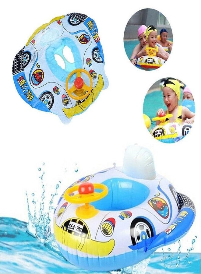 EXOFLY Car Swimming Pool Tube for Kids with Manual Pump Baby Swimming Tube Safe Anti-flip Inflatable Swimming Floats for Kids Swimming Accessories for Kids Pool Tube Bath Ring Baby Float - Image 4